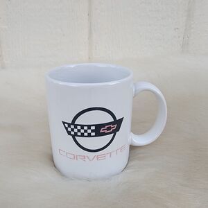 Corvette Chevrolet emblem white black mug coffee cup